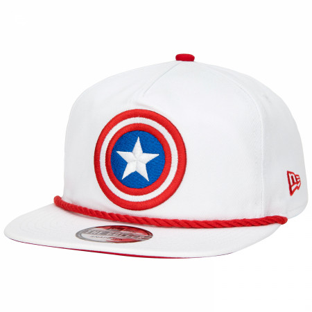 Captain America Logo White Colorway New Era Adjustable Golfer Rope Hat
